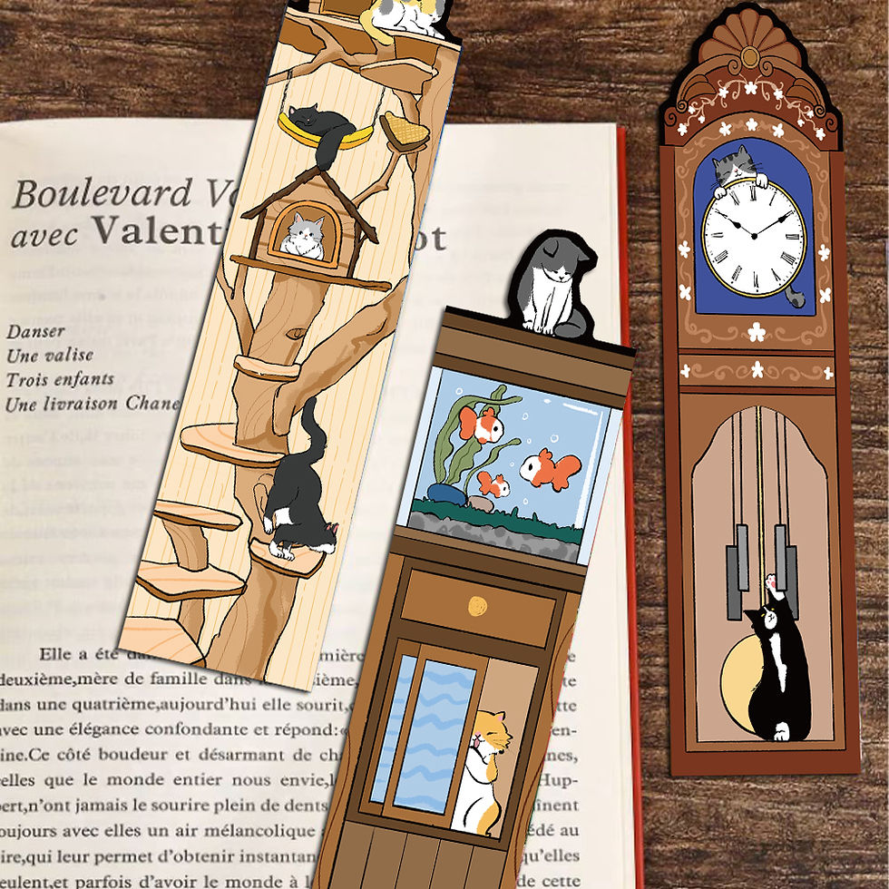 Thumbnail: 30PCS Cartoon Cat World Bookmark Card Reading Laptop Luggage Waterproof Graduati