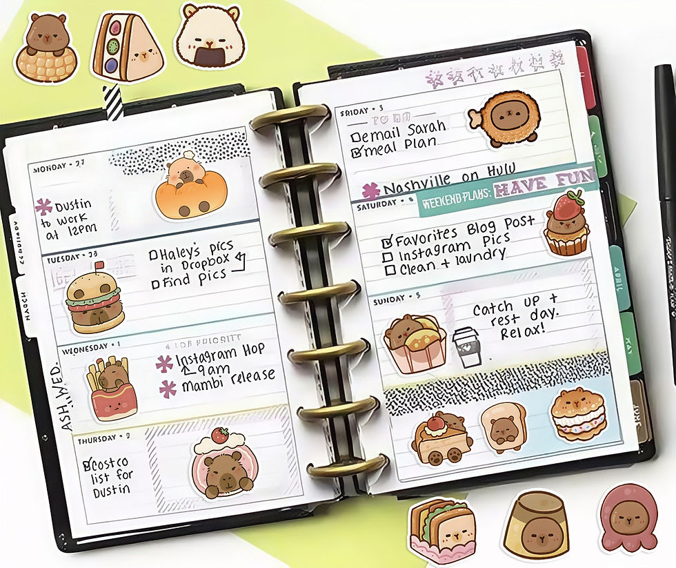 Thumbnail: 206PCS Capybara Stickers - Ideal for DIY Decor on Luggage, Notebook & Daily Item