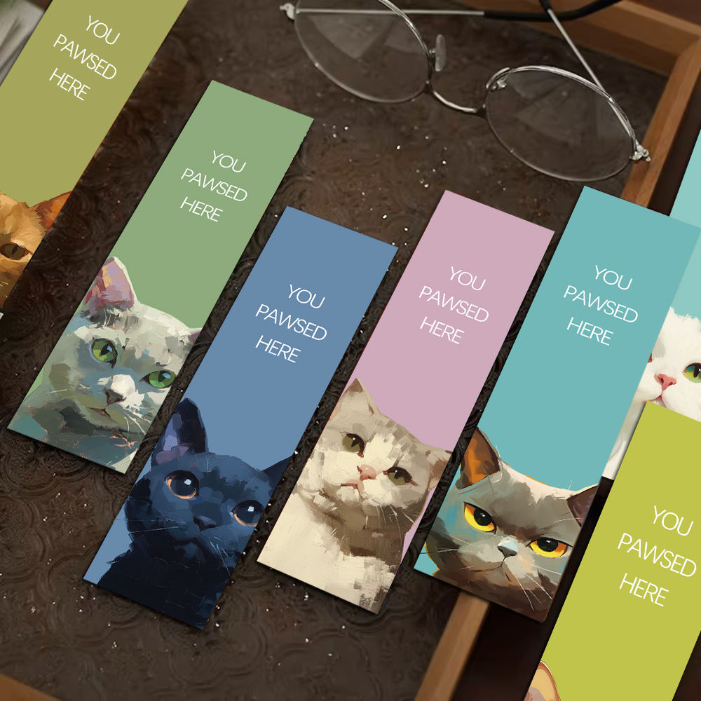 30PCS Cat Bookmark DIY Waterproof Landscape Butterfly Bottle Skateboard Streetwe
