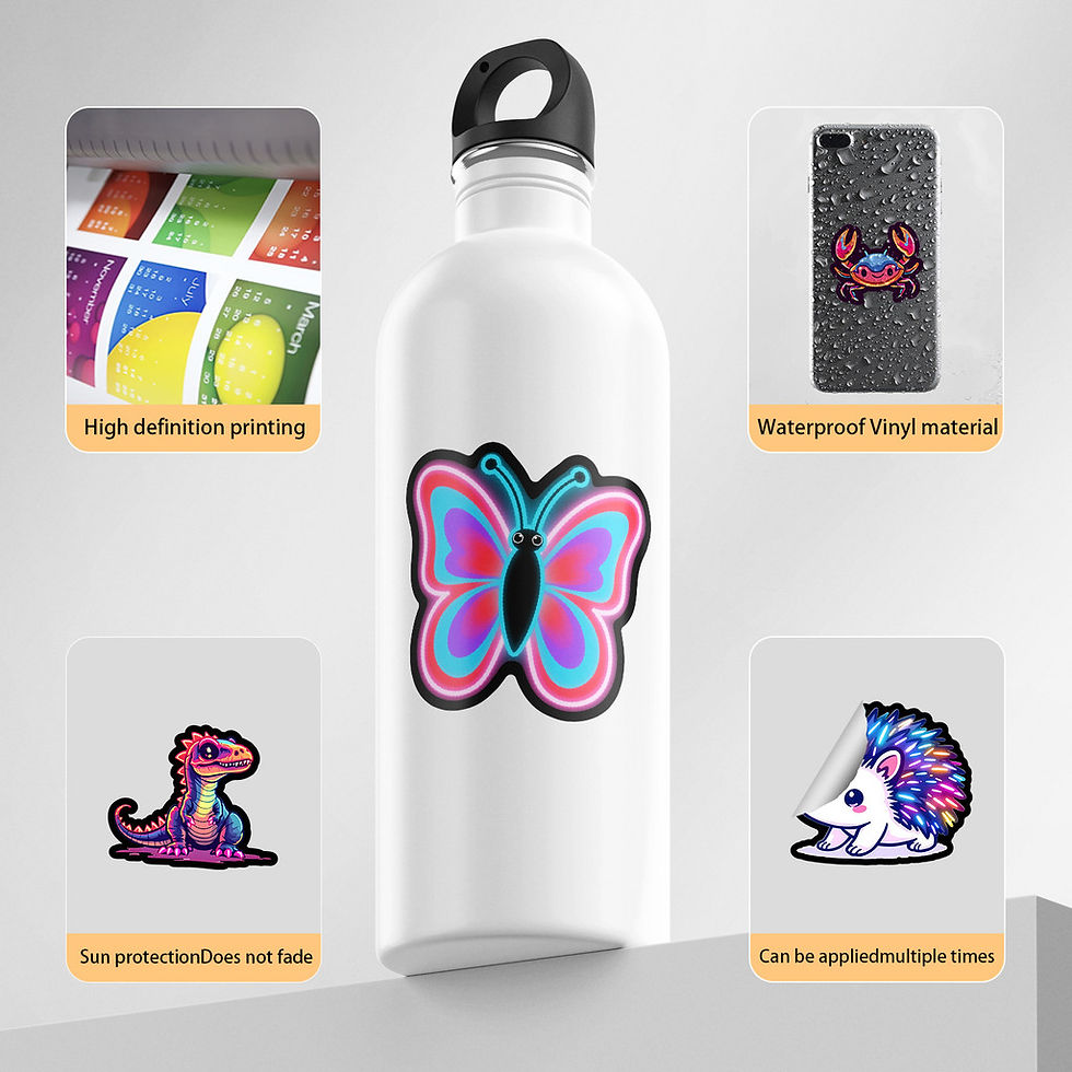 Thumbnail: 50 PCS Neon Light Animal Graffiti Stickers Waterproof Decorative Decals for Phon