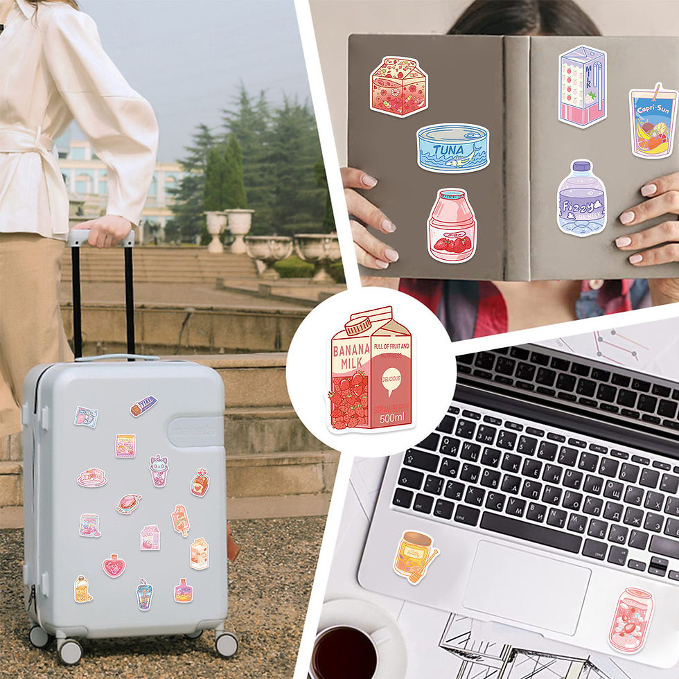 Thumbnail: 50PCS Hand-Drawn INS Snack Style Graffiti Stickers - Waterproof DIY Decor for Gu