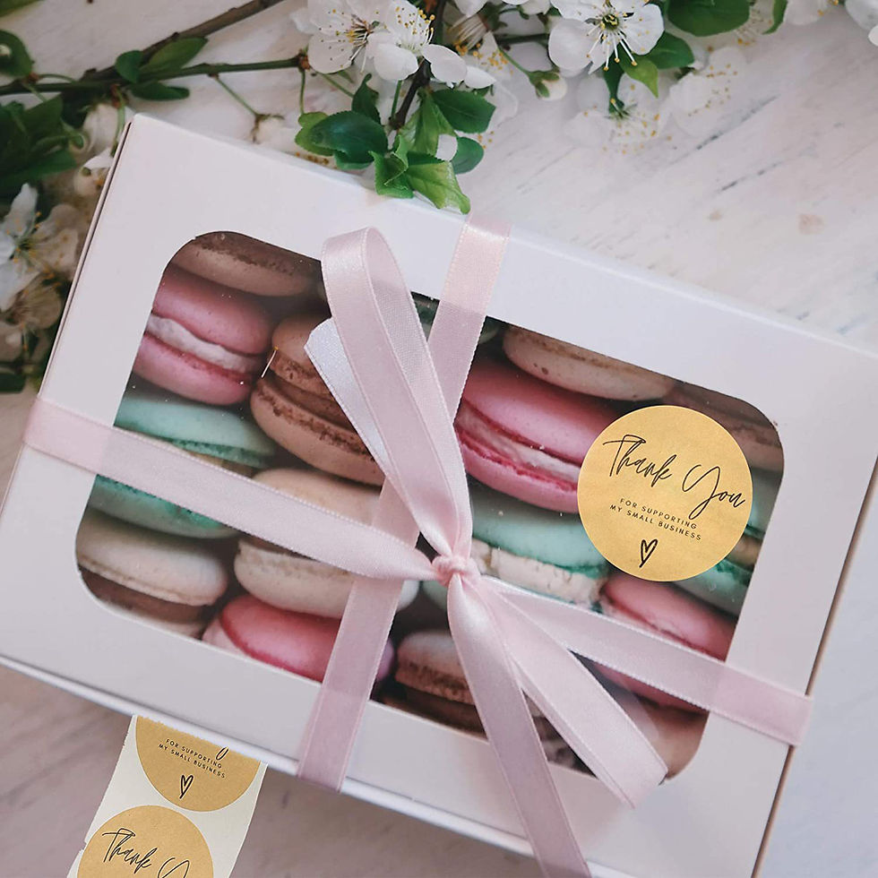 Thumbnail: 100-500pcs Kraft Paper Thank You Stickers With Red Heart Handmade Labels Sticker