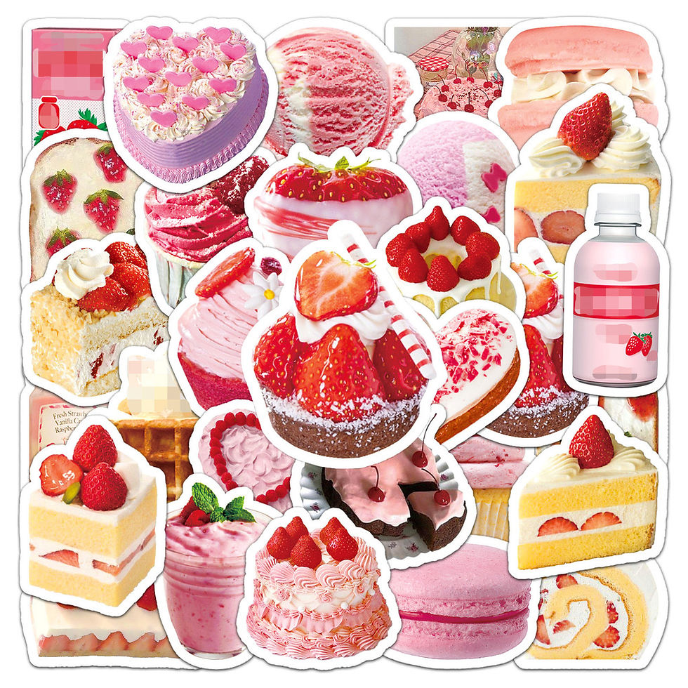 Thumbnail: 50Pcs INS Style Cake Dessert Stickers - Cute Food DIY Decor for Phone/Journal - 