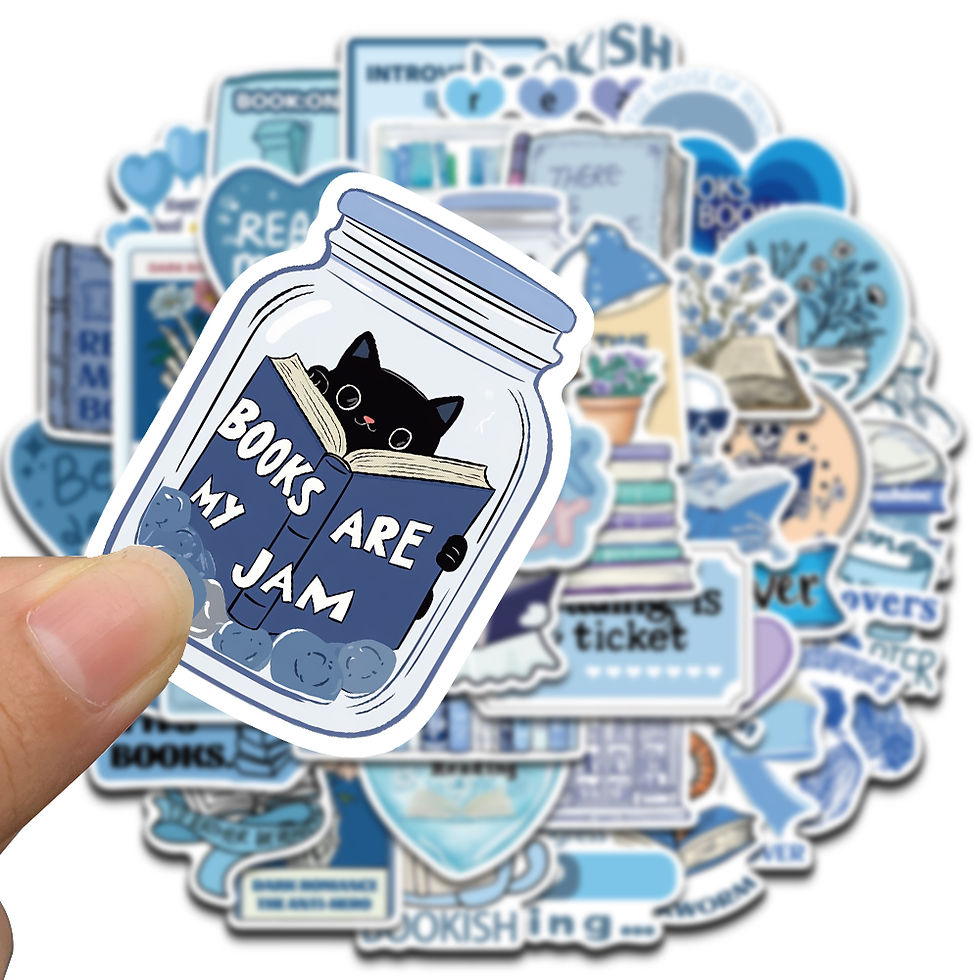 Thumbnail: 50PCS Blue Bookish Sticker Computer Graffiti DIY Case Desktop Phone Creative Art
