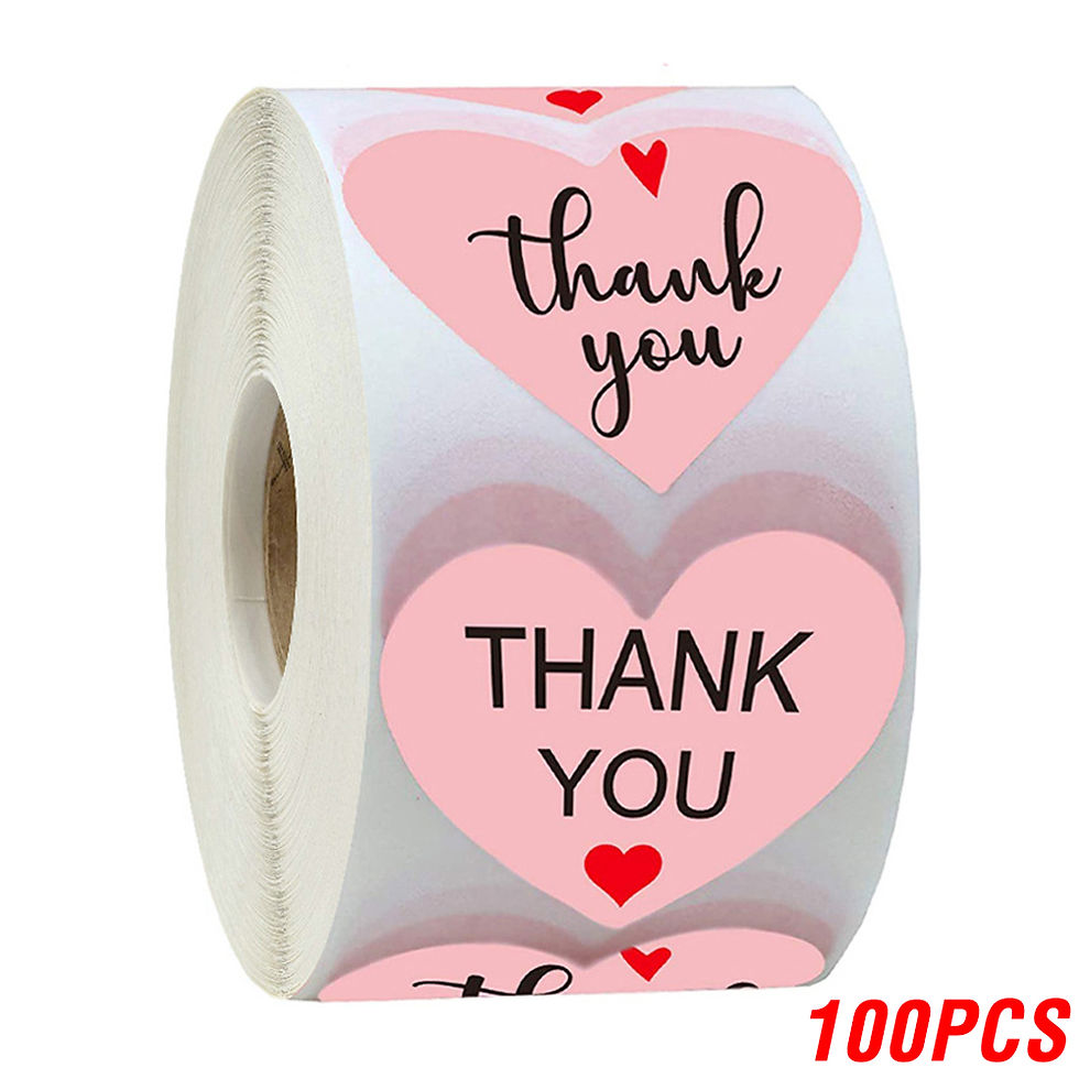 Thumbnail: 100-500pcs Thank You Sticker Envelope Seal Scrapbook Sticker Pink Heart Cute Rou