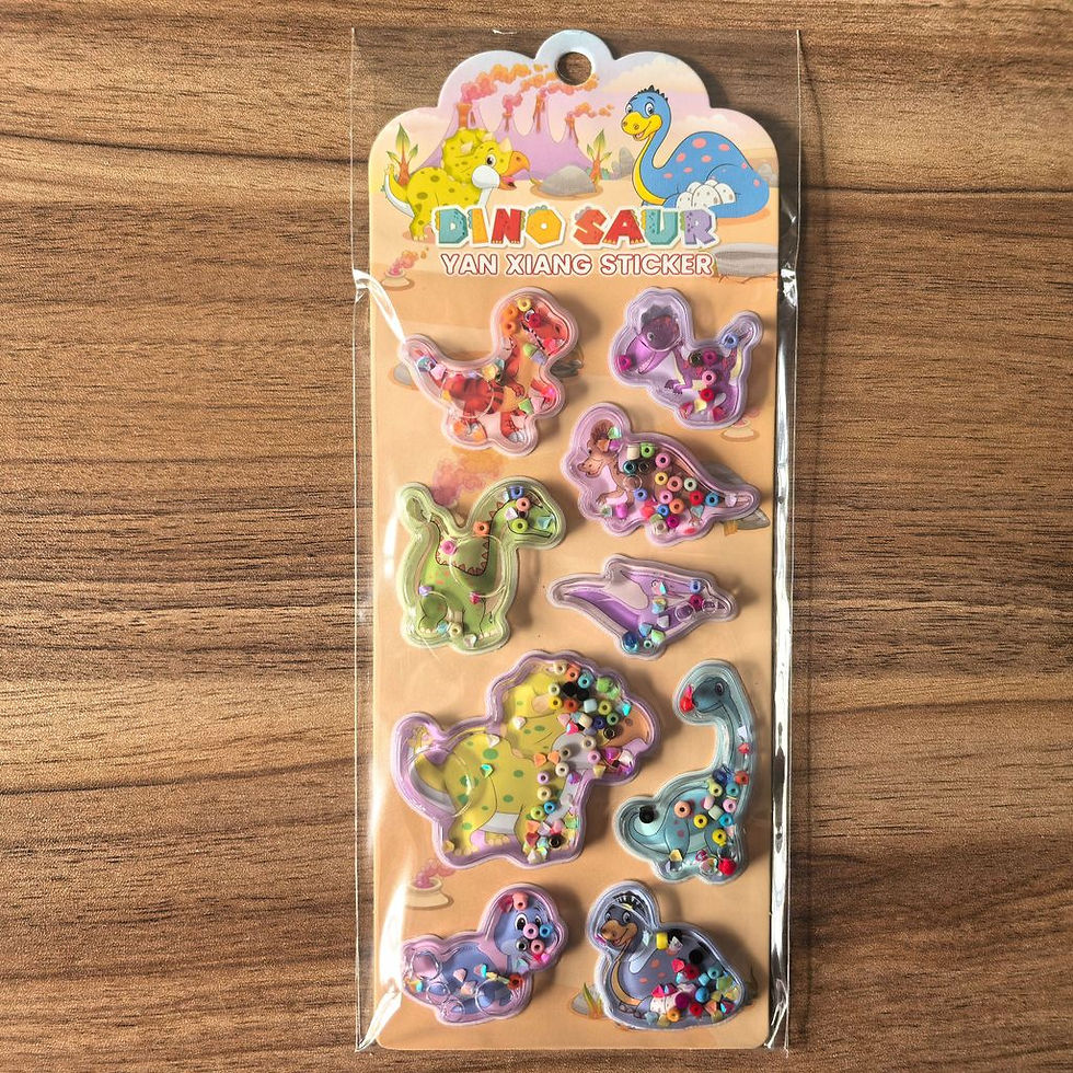 Thumbnail: 4Pack Dinosaur Shaker Stickers Interactive Sparkly Dino Decor Decals for Kids' N