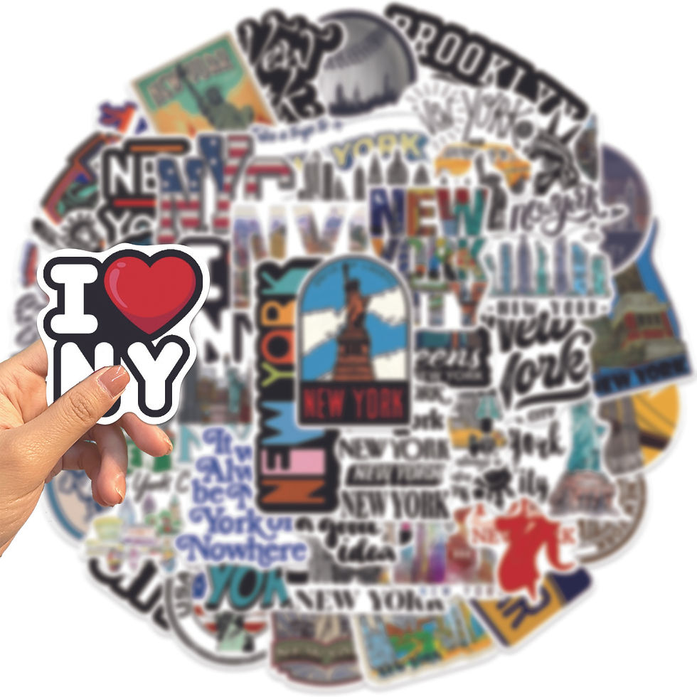 Thumbnail: 50Pcs New York Stickers America Kawaii Cartoon Decal For Skateboard Bicycle Guit