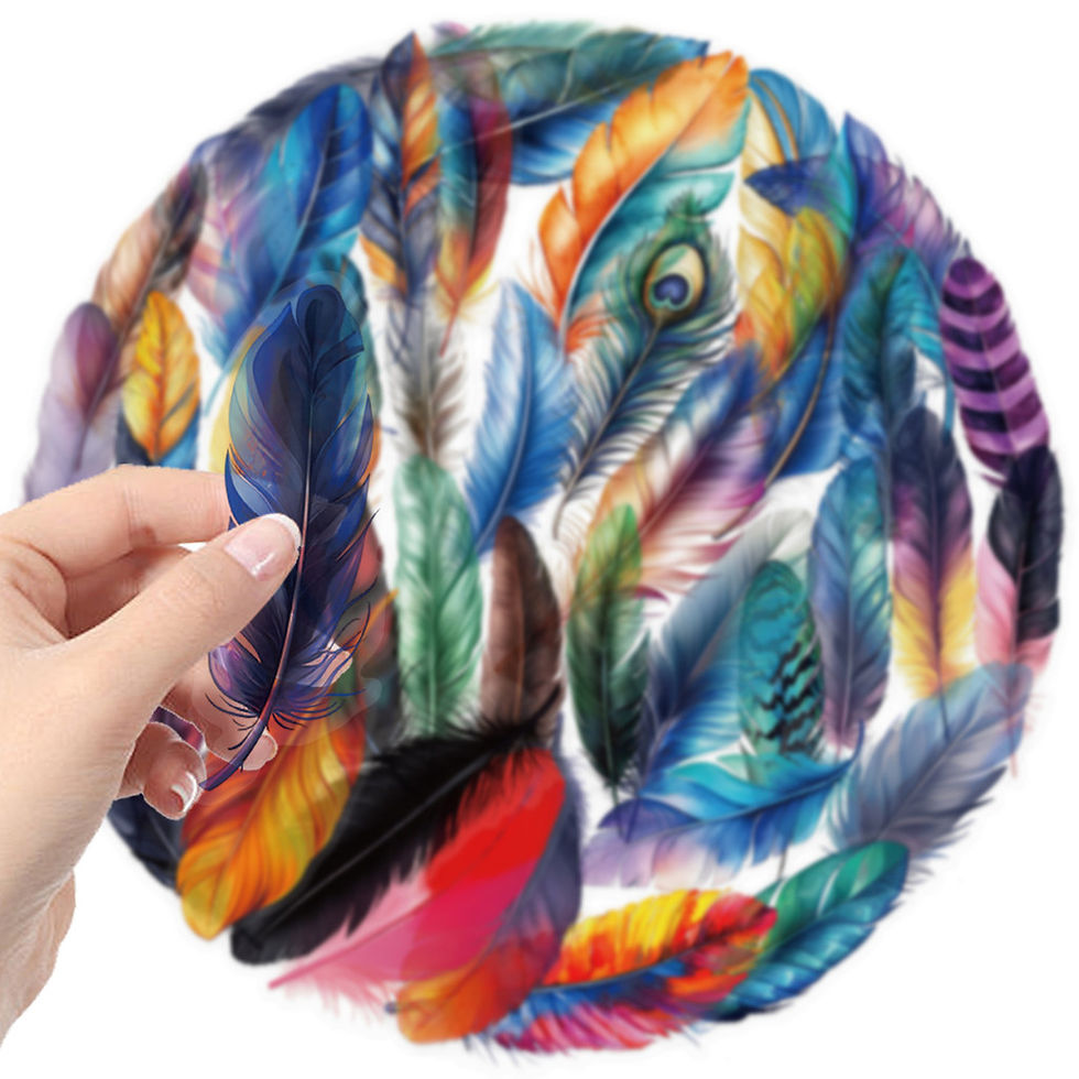 Thumbnail: 50 Pieces Cartoon Feather Sticker Pack - Waterproof Clear PET, Decor for Journal