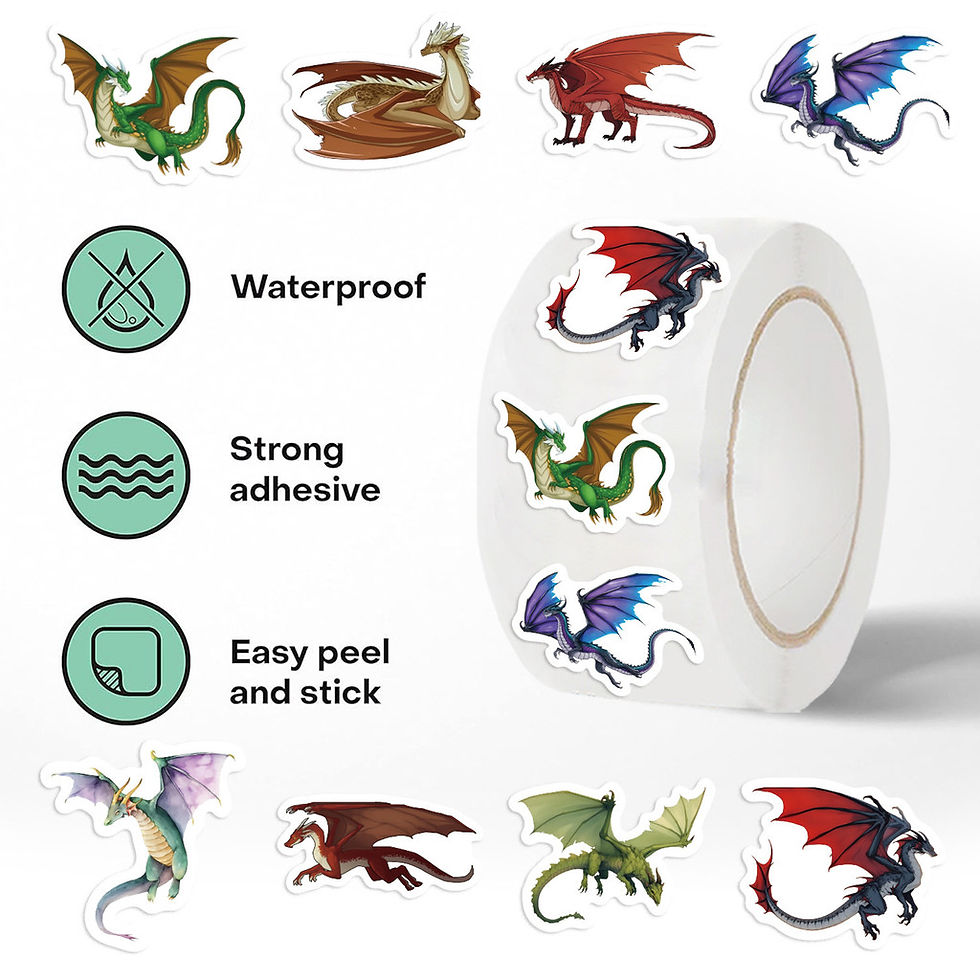 Thumbnail: 500 Pcs/Roll House of the Dragon Cartoon Stickers - Cute Roll Decals for Journal