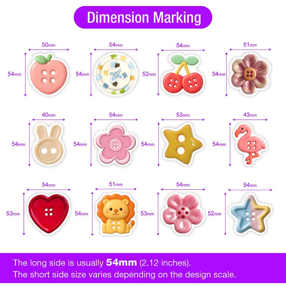 Thumbnail: Whimsical Clothes Button Stickers Vinyl DIY Decorative Decals for Junk Journals 