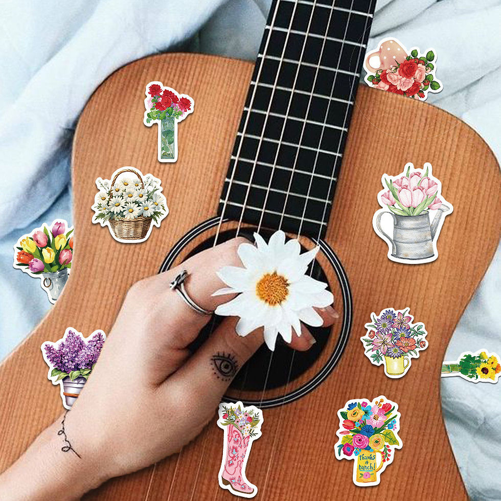 Thumbnail: 100PCS INS Flower Girl Creative Stickers - Waterproof DIY Decor for Guitar, Note
