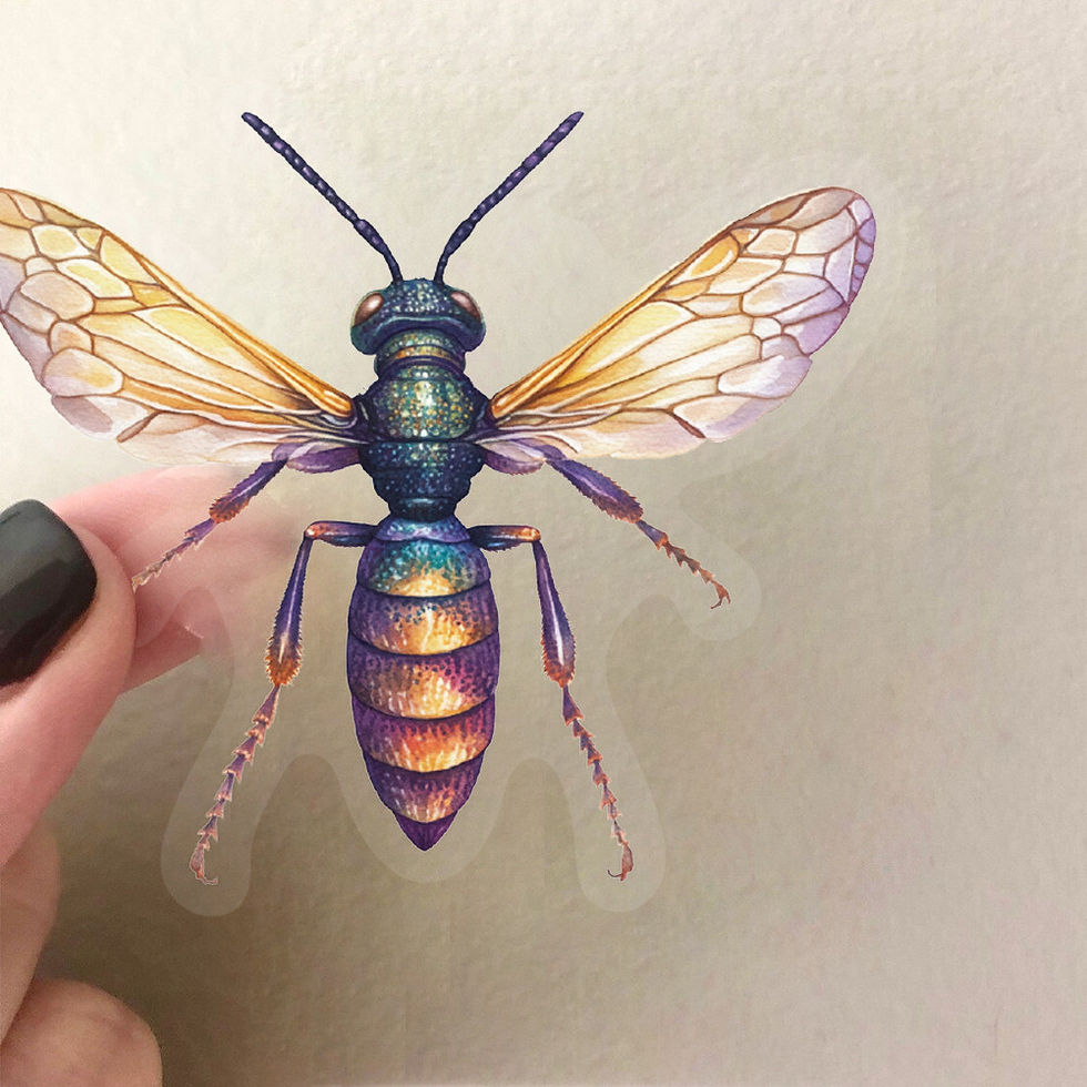 Thumbnail: 50PCS Transparent INS Insect Sticker Pack - Waterproof Clear PET for Scrapbook, 