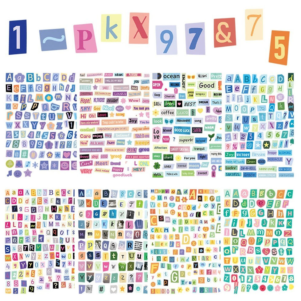 Thumbnail: 8Pcs Number and Alphabet Stickers DIY Stationery Journal Decorative Decals Recor