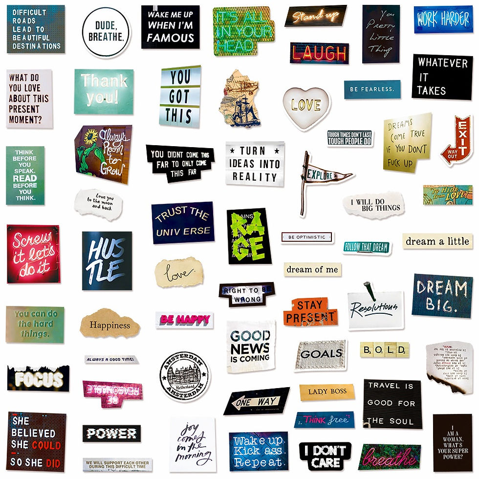 Thumbnail: 60PCS Retro Inspirational Phrases Waterproof Graffiti Stickers For Helmet Bicycl