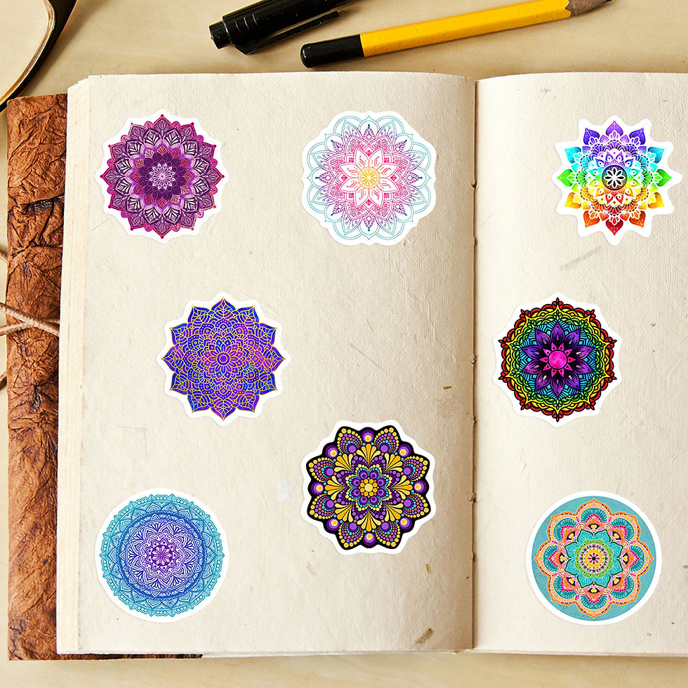Thumbnail: 10/35/70Pcs Mandala Flower Pattern Sticker DIY Toys Gift Decorative for Scrapboo