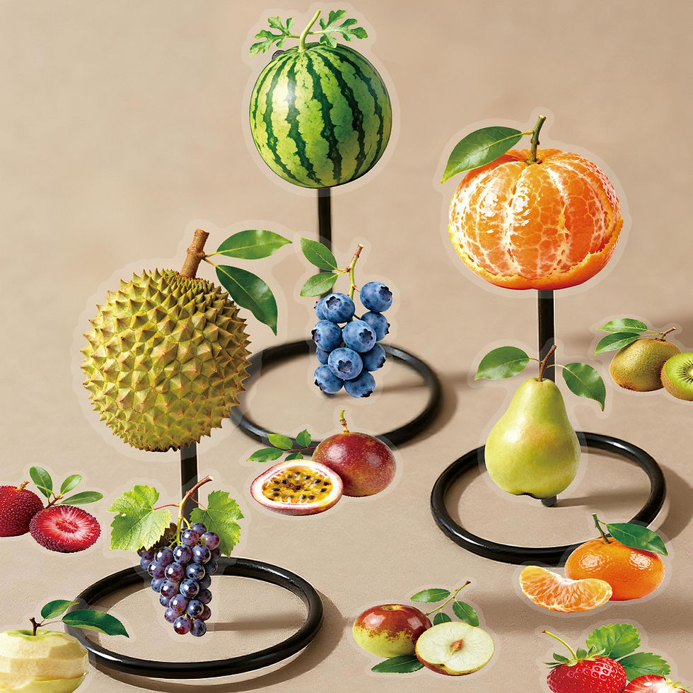 Thumbnail: 56 Pcs New Realistic Fruit Clear PET Stickers - Kids' Crafts & Stationery Decor 