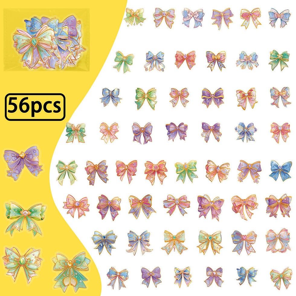 Thumbnail: 56 PCS New Version Dreamy Bowknot Transparent PET Stickers Iridescent Creative H