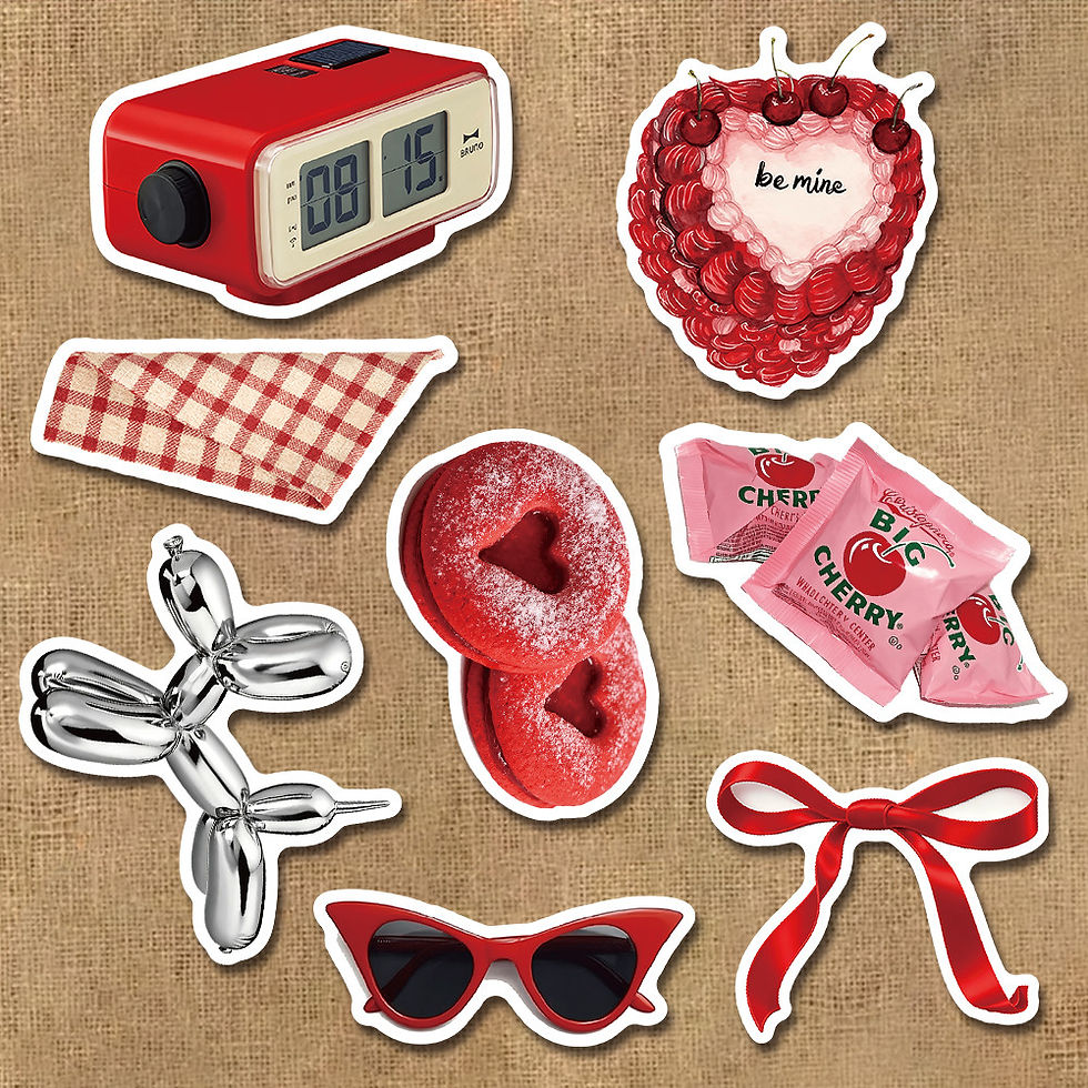 Thumbnail: 50Pcs Red Coquette Aesthetic Stickers Cute Cherry & Bow Decals for Journal Phone