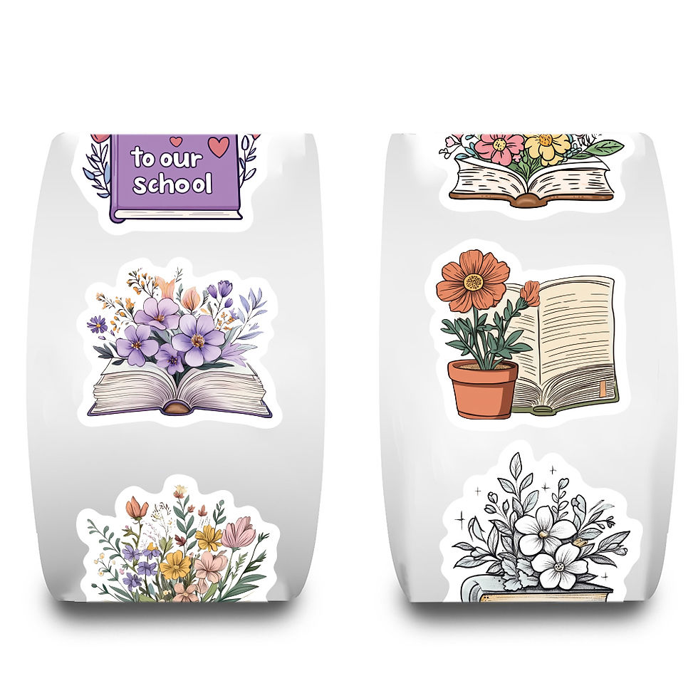 Thumbnail: 500PCS Reading Flowers Roll Stickers Notebook Laptops Graffiti DIY Gift Phone Ho