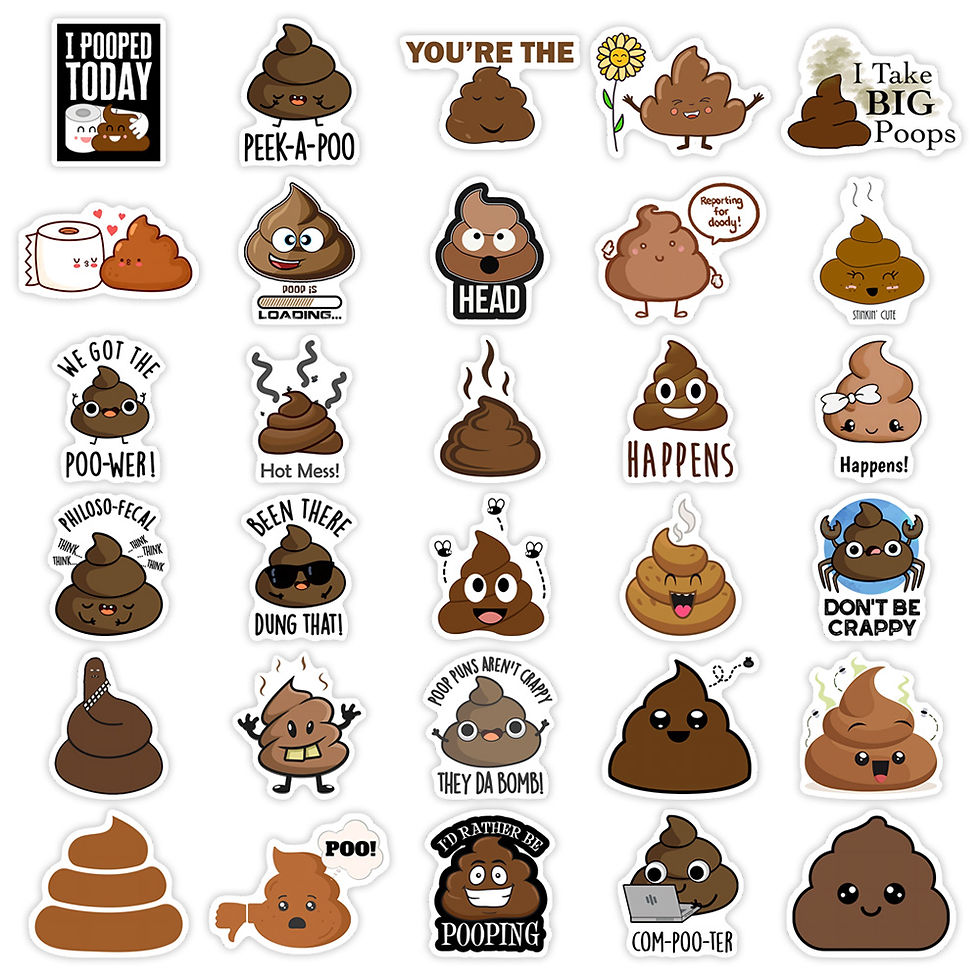Thumbnail: Humor Cartoon Poop Vinyl Stickers Prank Gag Waterproof Decal for DIY Junk Journa