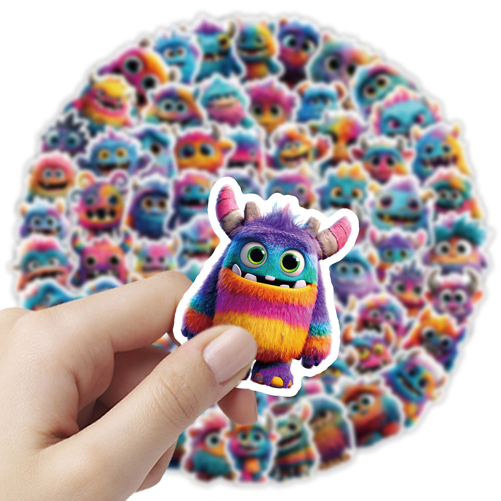 Thumbnail: 100PCS Super Cute Plush Monster Graffiti Stickers Reward Decorative Stationery N