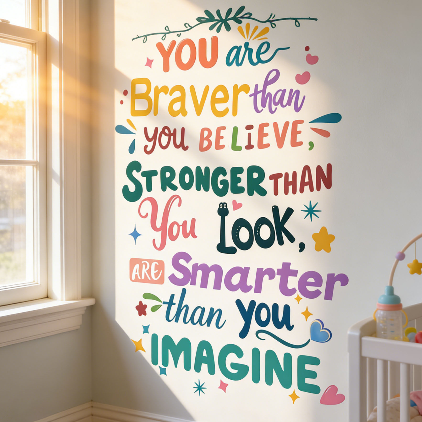 Colorful English inspirational quotes wall stickers, decorative wall paintings,