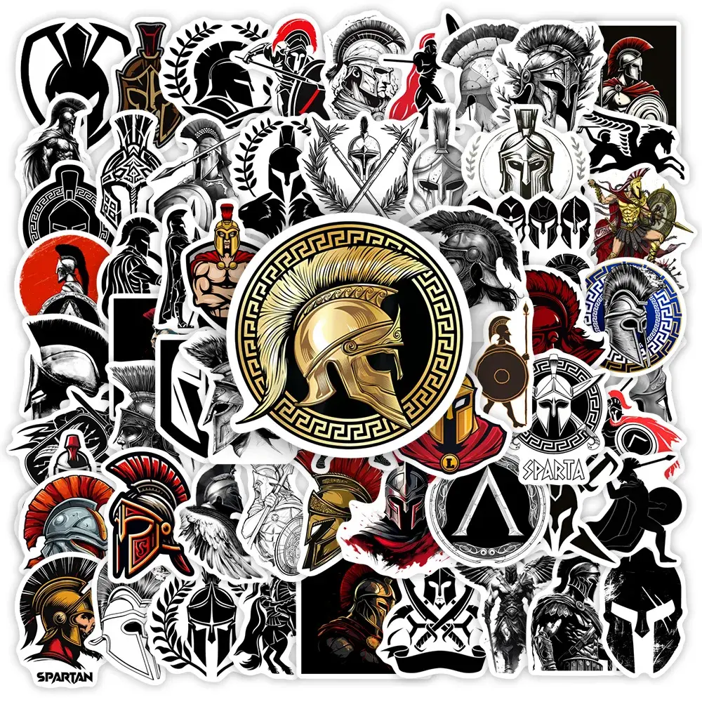 Spartan Warriors Stickers Art Tattoo Aesthetic DIY Gift Decal for Laptop Phone S