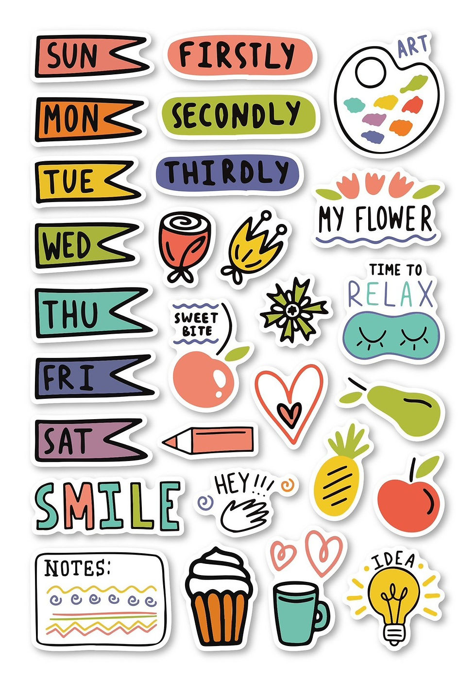 Thumbnail: 240 Pcs/8 Sheets Planner Mark Label Stickers - DIY Graffiti Decals for Journals,