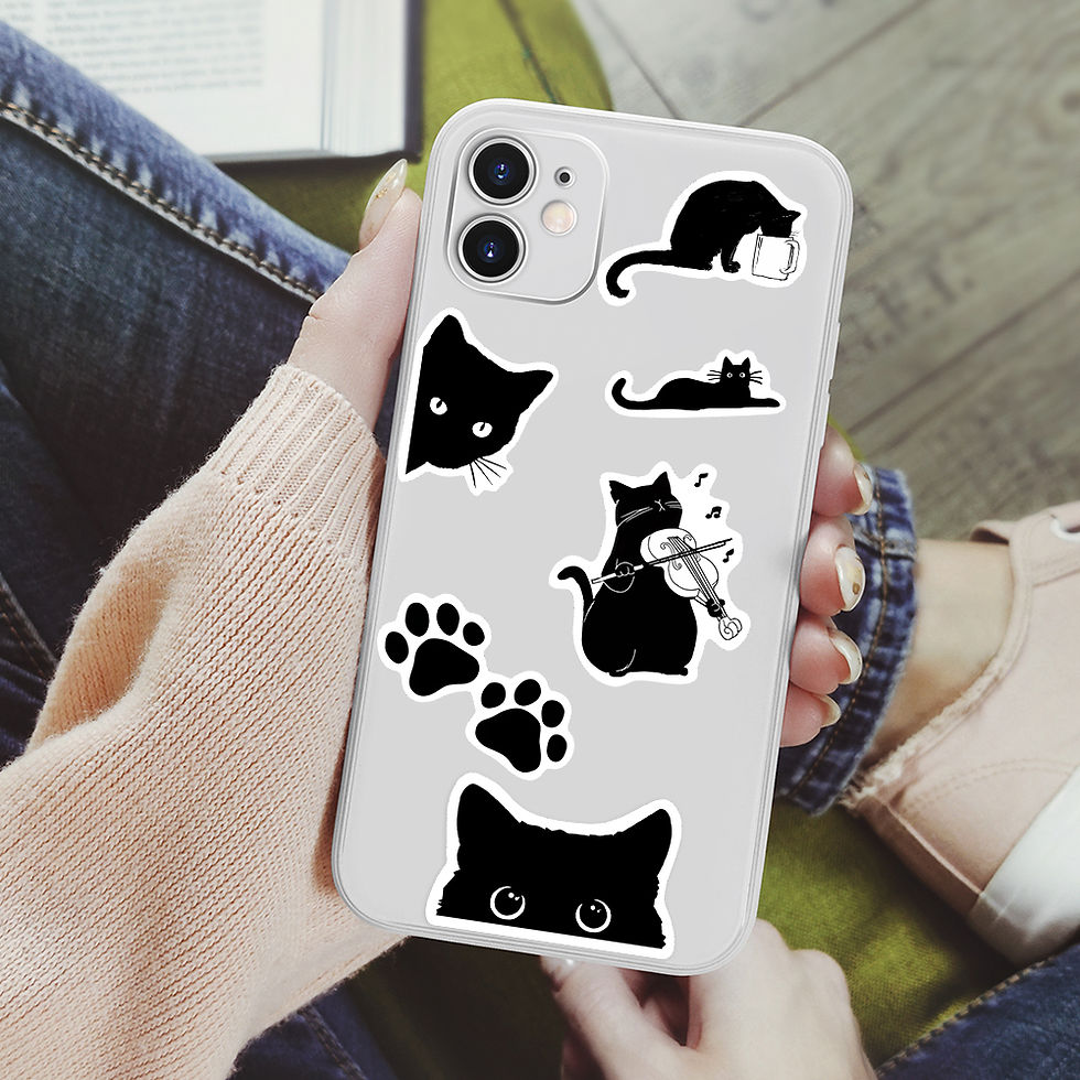 Thumbnail: Kawaii Cute Black Cat Theme Stickers Decoration Self-adhesive Scrapbooking Stick
