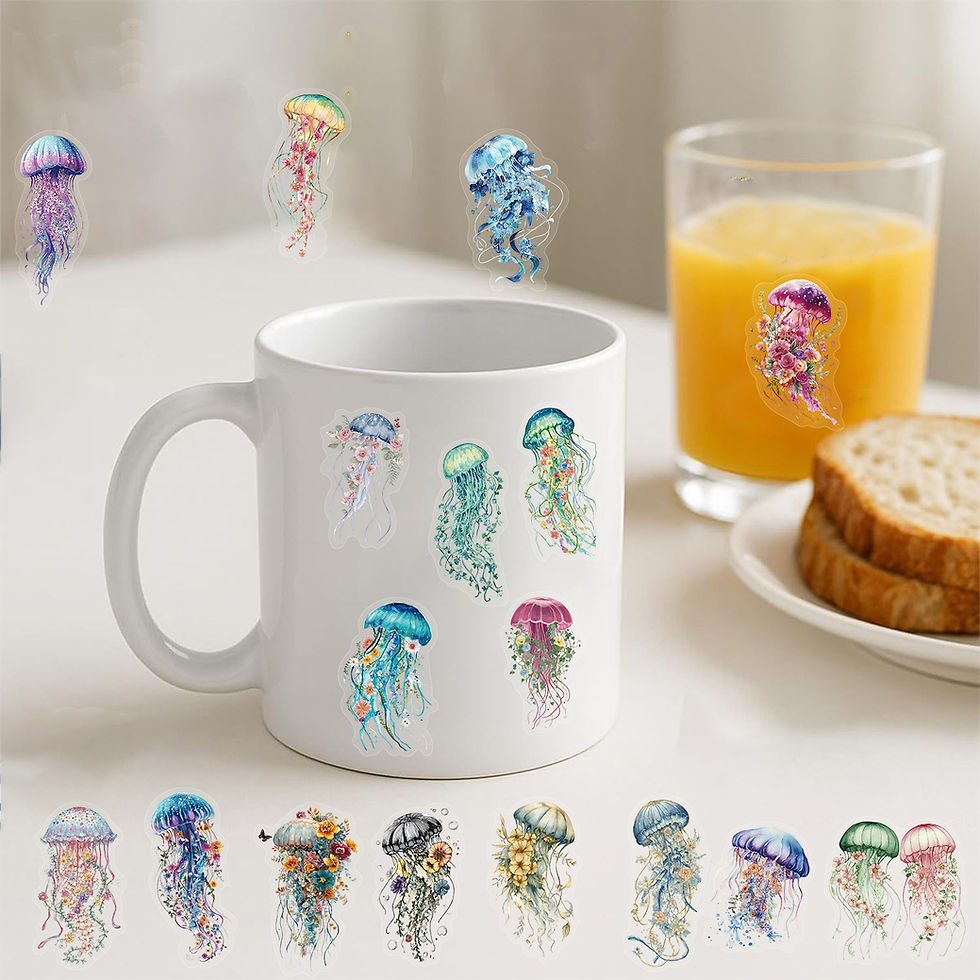 Thumbnail: 50PCS Senyu Huayang Jellyfish Sticker Aesthetic Stationery Decorative Guitar DIY