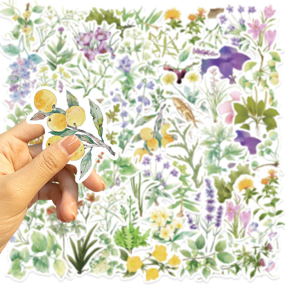 Thumbnail: 50PCS INS Chinese Herb Plant Graffiti Stickers - Waterproof DIY Decor for Guitar