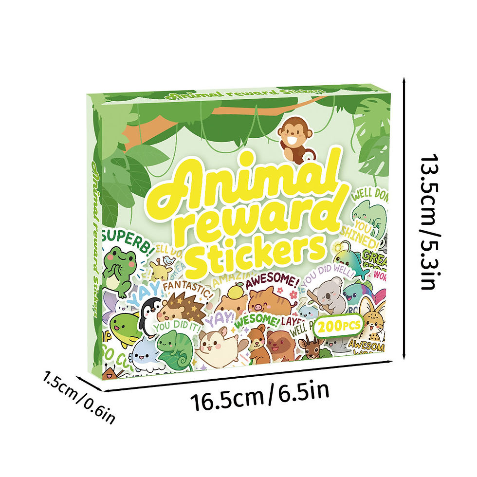 Thumbnail: 200 Pieces Animal Reward Stickers - Cute for Kids, Teachers' Praise & Encouragem