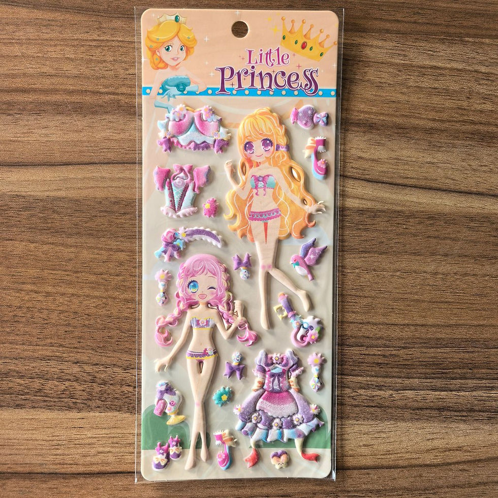 Thumbnail: 4Sheets Little Princess Dress-Up Stickers Cute Cartoon Princess Decals for DIY C