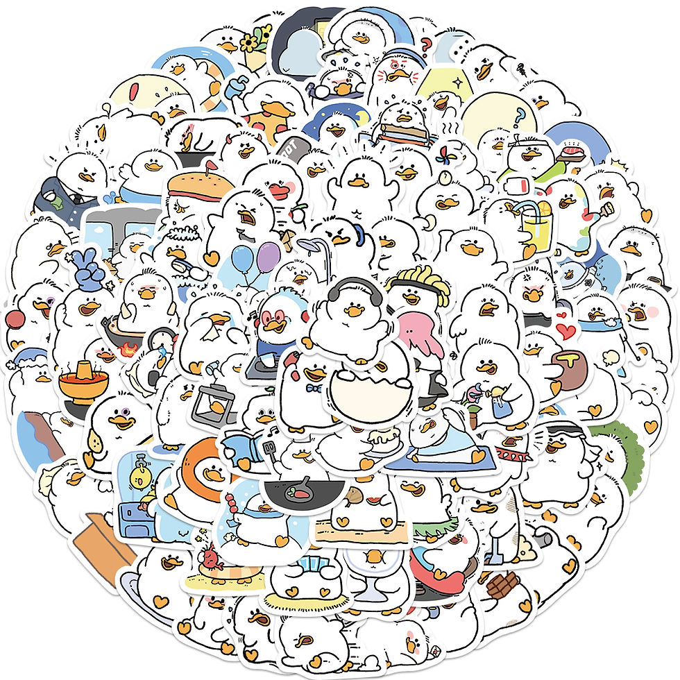 Thumbnail: 100PCS Cute Simple Duck Sticker For Aesthetic Children's Stationery School Suppl