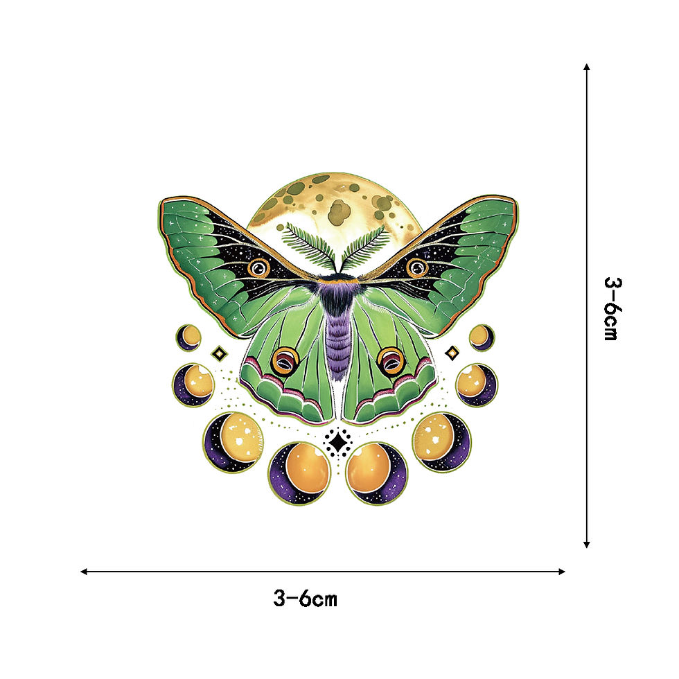 Thumbnail: 50PCS The Moon and Moth Print Stickers Notebook Aesthetic Laptop Luggage Coffee 