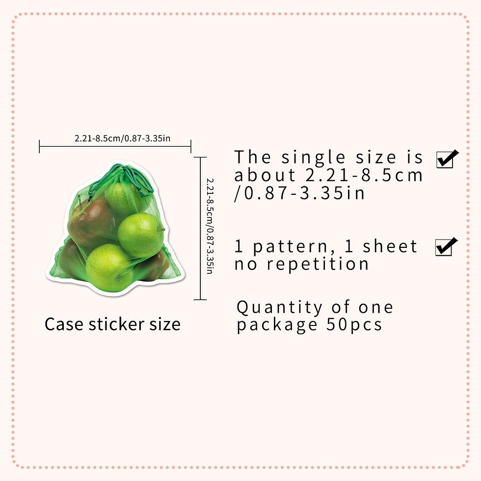Thumbnail: 50 Pcs Bagged Realistic Fruit & Vegetable Stickers - Creative Graffiti Decor for