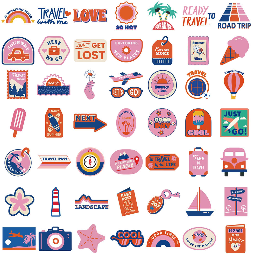 Thumbnail: 50PCS Travel Stickers Stationary Nostalgia Laptop Luggage Card Aesthetic Creativ