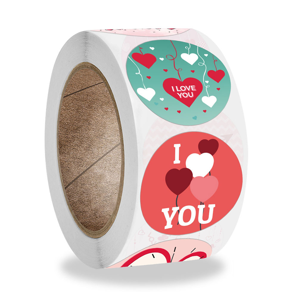 Thumbnail: 100-500pcs Love Heart Stickers 'I Love You' Valentine's Day Thank You Sealing La