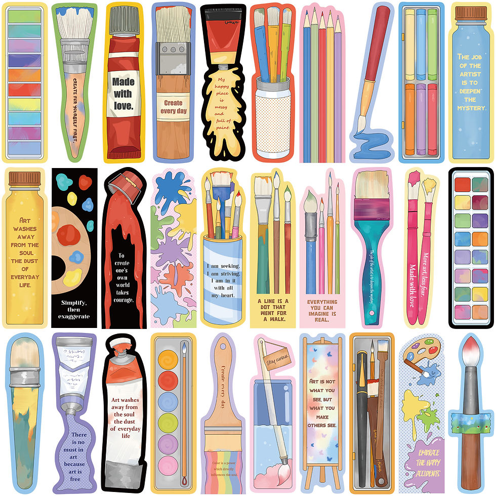 Thumbnail: 30 Pcs Cartoon Painting Brush Series Simple Ins Style Paper Bookmarks for Journa