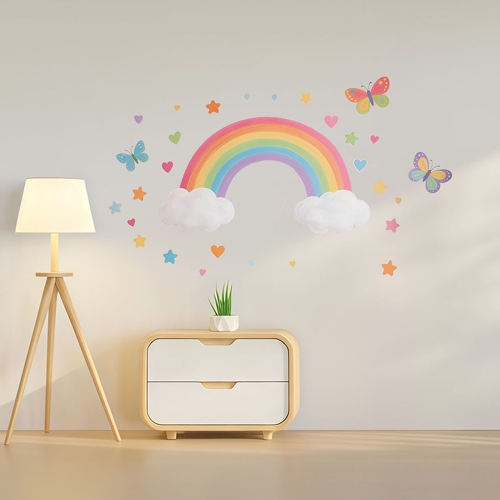 Thumbnail: Creative Cartoon Manga Rainbow Butterfly Cute Fairy Tale Style Stickers PVC Beau