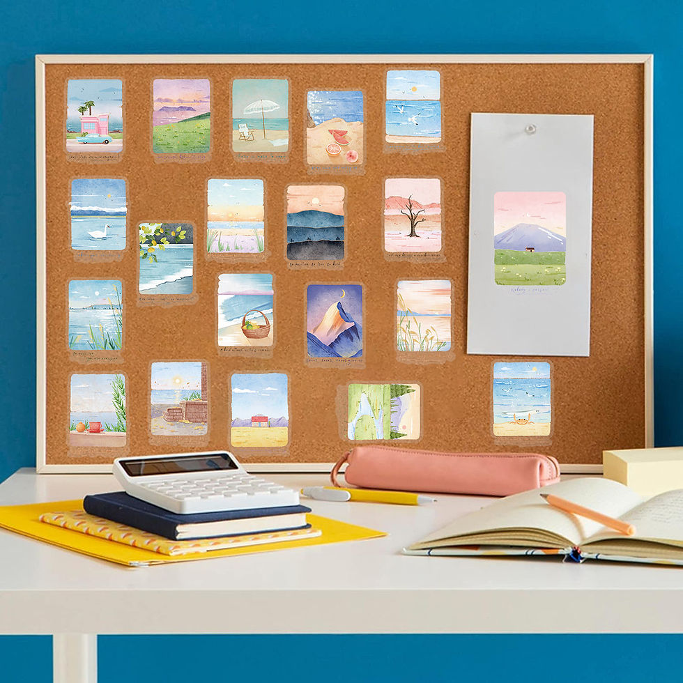 Thumbnail: 50PCS Transparent INS Mountain & Sea Painting Sticker Pack - Waterproof Clear PE