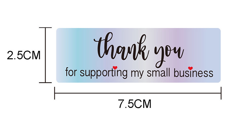 Thumbnail: 120pcs / volume Small Business Stickers Rainbow Laser Thank You Stickers for Bus
