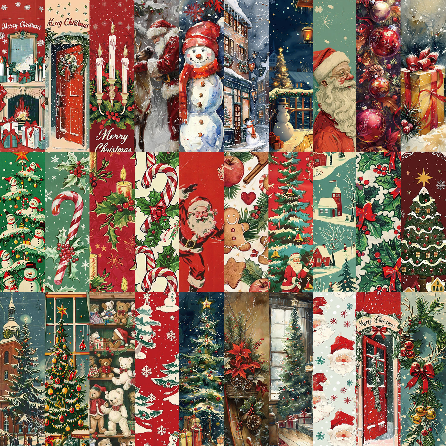 30pcs Retro Christmas Bookmarks Reading Pages Books Marking Students Creative Gi