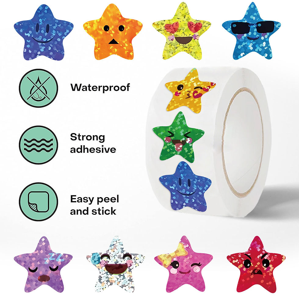 Thumbnail: 500PCS/Roll Colorful Star Stickers For Reward School Classroom Adhesive Star Sti
