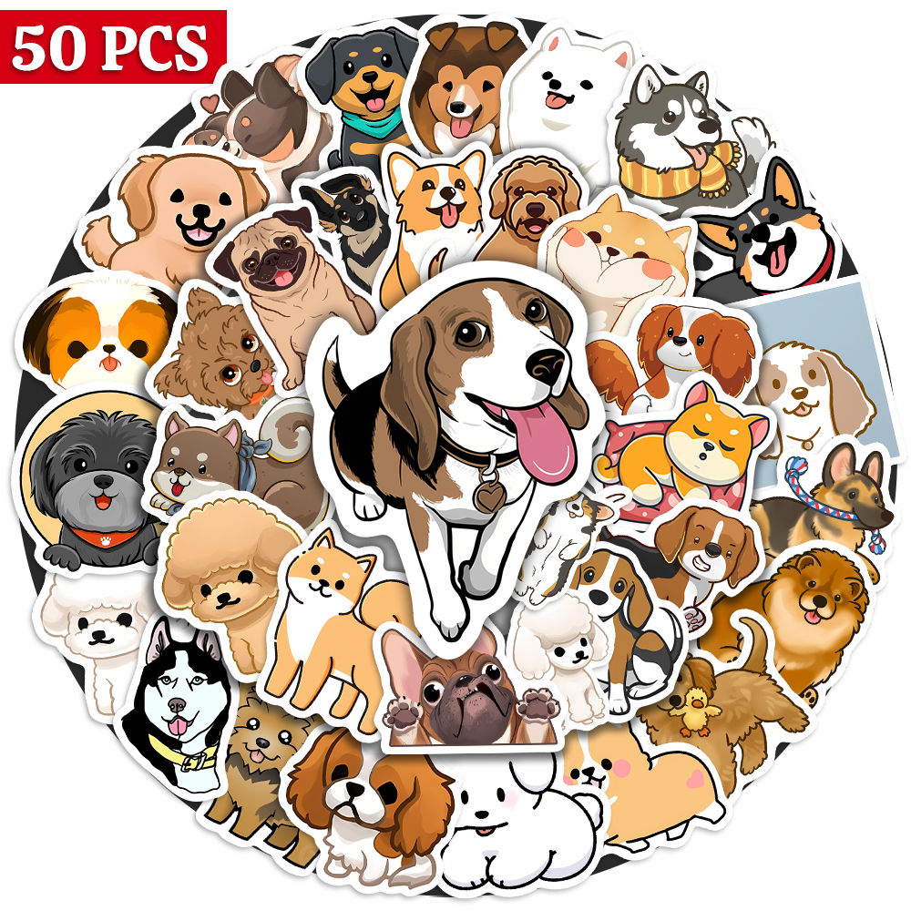 Kawaii Mixed Cartoon Dog Stickers Cute Animals DIY Toys Skateboard Laptop Cup Bi