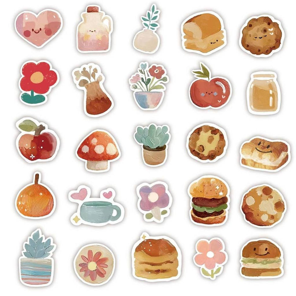 Thumbnail: 60Pcs Retro Oil Painting Cartoon Stickers Waterproof Decals for Luggage Laptop P