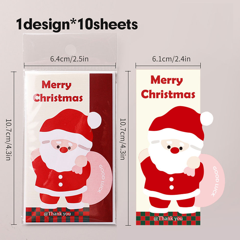 Thumbnail: 10Pcs 6.4cm*10.7cm Merry Christmas Rectangle Santa Claus Gift Decorative Package
