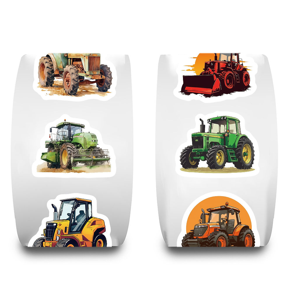 Thumbnail: 500PCS Cartoon Tractor Roll Stickers Skateboard Art Picture Laptops Graffiti PVC