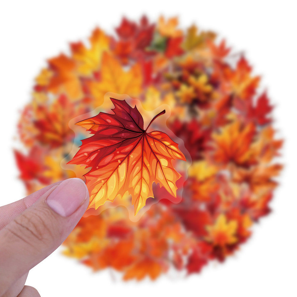 Thumbnail: 60 Pieces Transparent Maple Leaf Sticker Pack - Waterproof Transparent PET Mater
