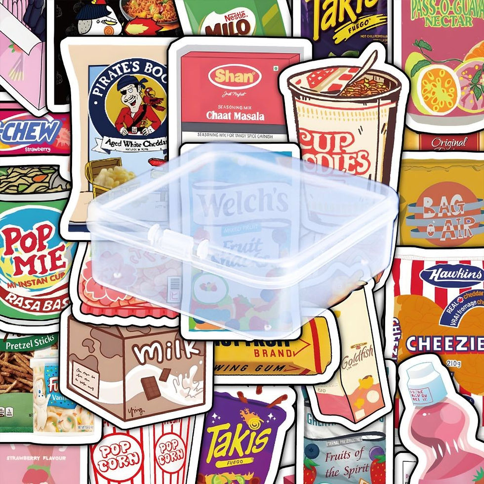 Thumbnail: 60Pcs Snack Pack Style A Sticker Set - Foodie Decor for Journals & Crafts Record